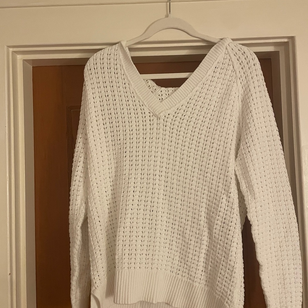 Sundance White V-Neck Sweater